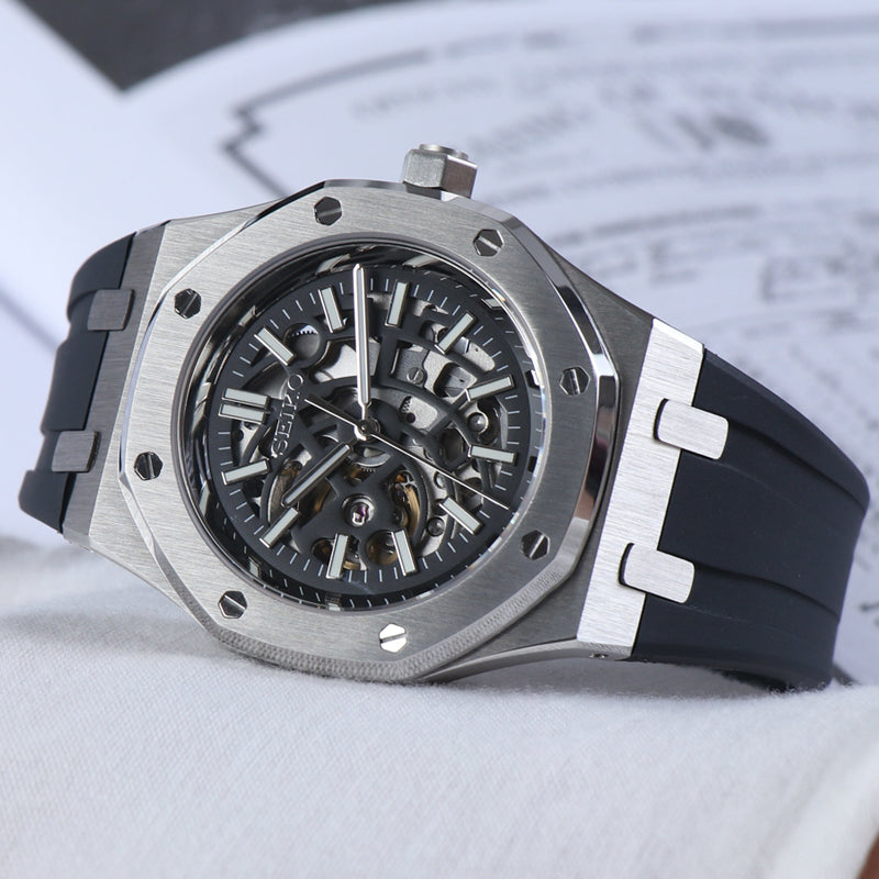 Sport Integrated Automatic Oak – Black Skeleton Dial Rubber NH70