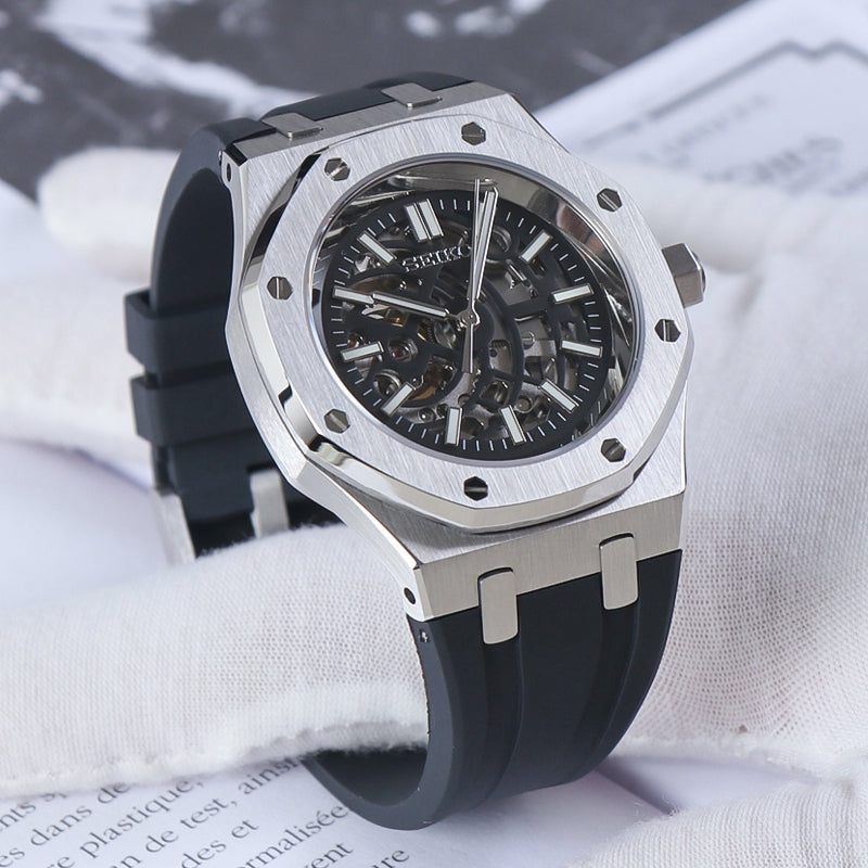 Sport Integrated Automatic Oak – Black Skeleton Dial Rubber NH70