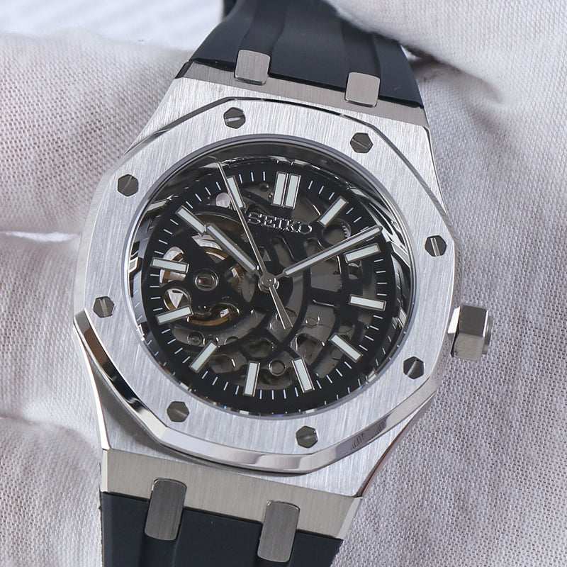 Sport Integrated Automatic Oak – Black Skeleton Dial Rubber NH70