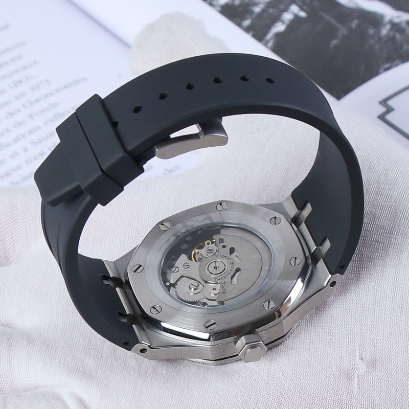 Sport Integrated Automatic Oak – Black Skeleton Dial Rubber NH70