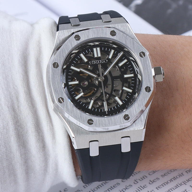 Sport Integrated Automatic Oak – Black Skeleton Dial Rubber NH70