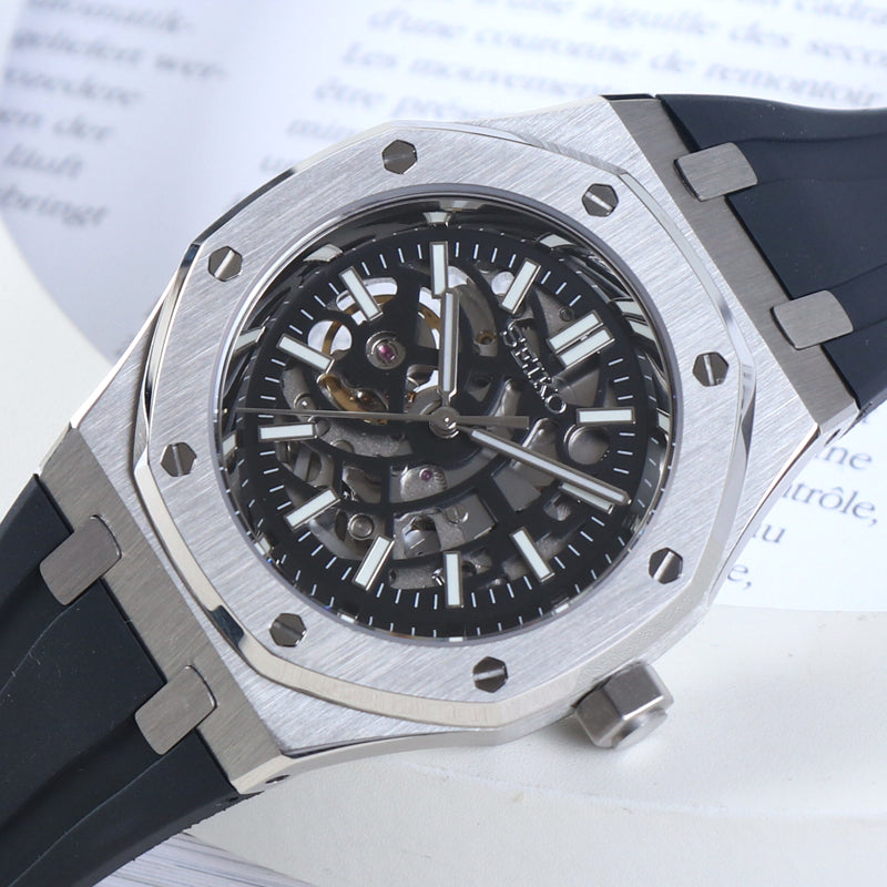 Sport Integrated Automatic Oak – Black Skeleton Dial Rubber NH70