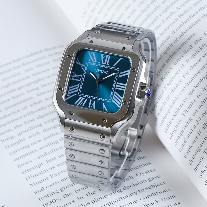 Classic Square Automático – Blue Dial Steel NH35