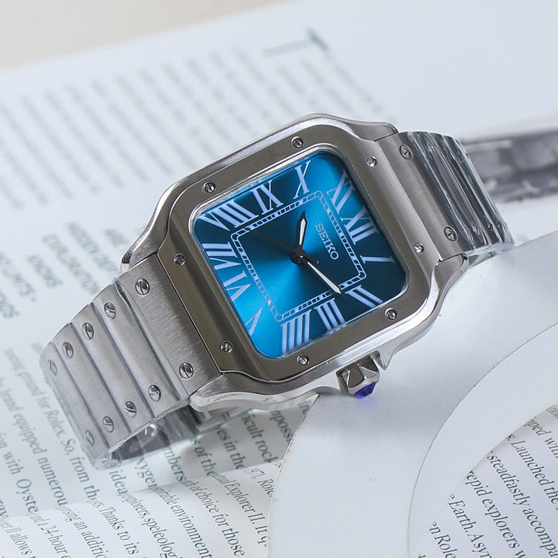 Classic Square Automático – Blue Dial Steel NH35