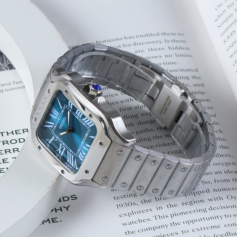 Classic Square Automático – Blue Dial Steel NH35