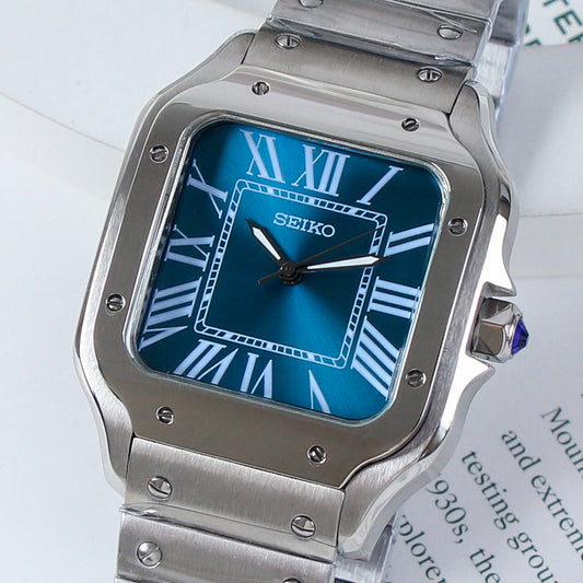 Classic Square Automático – Blue Dial Steel NH35