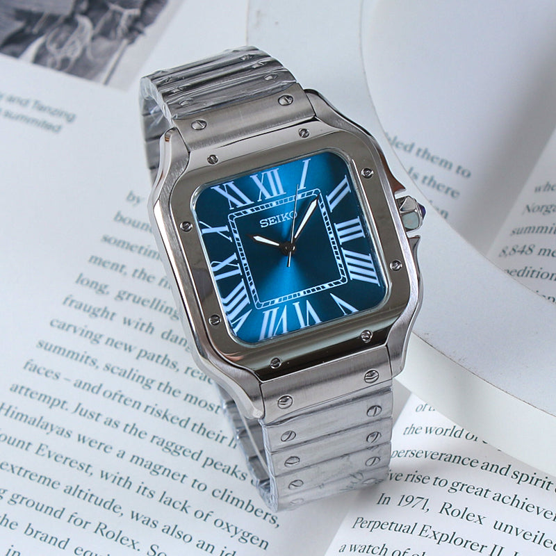 Classic Square Automático – Blue Dial Steel NH35