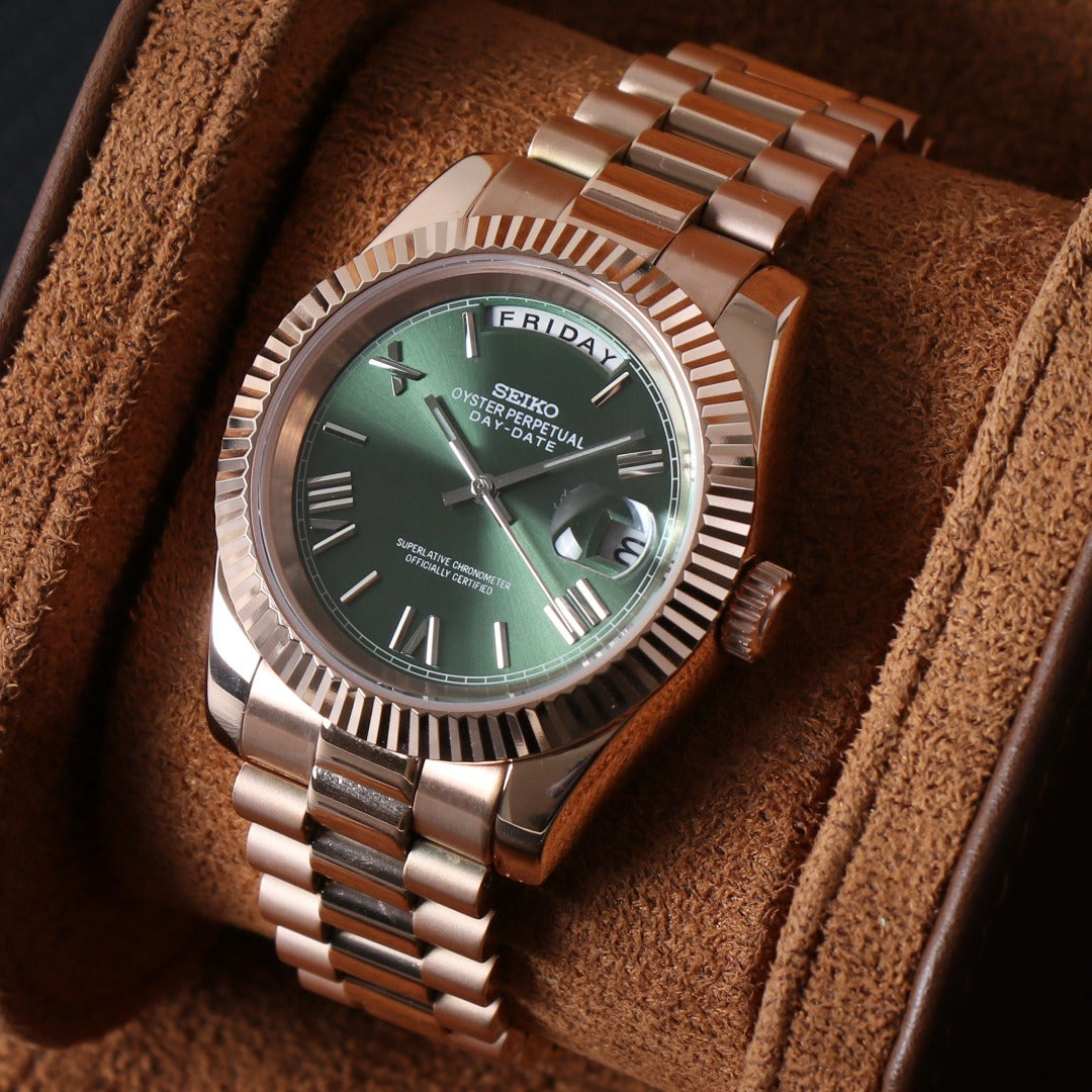 Classic Automático – Rose Gold Green Day-Date