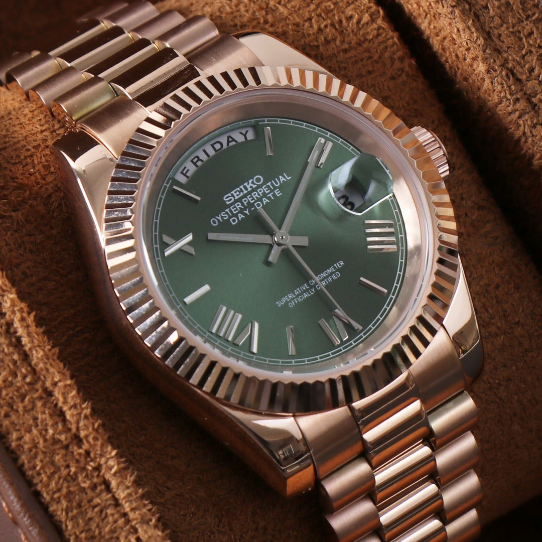 Classic Automático – Rose Gold Green Day-Date