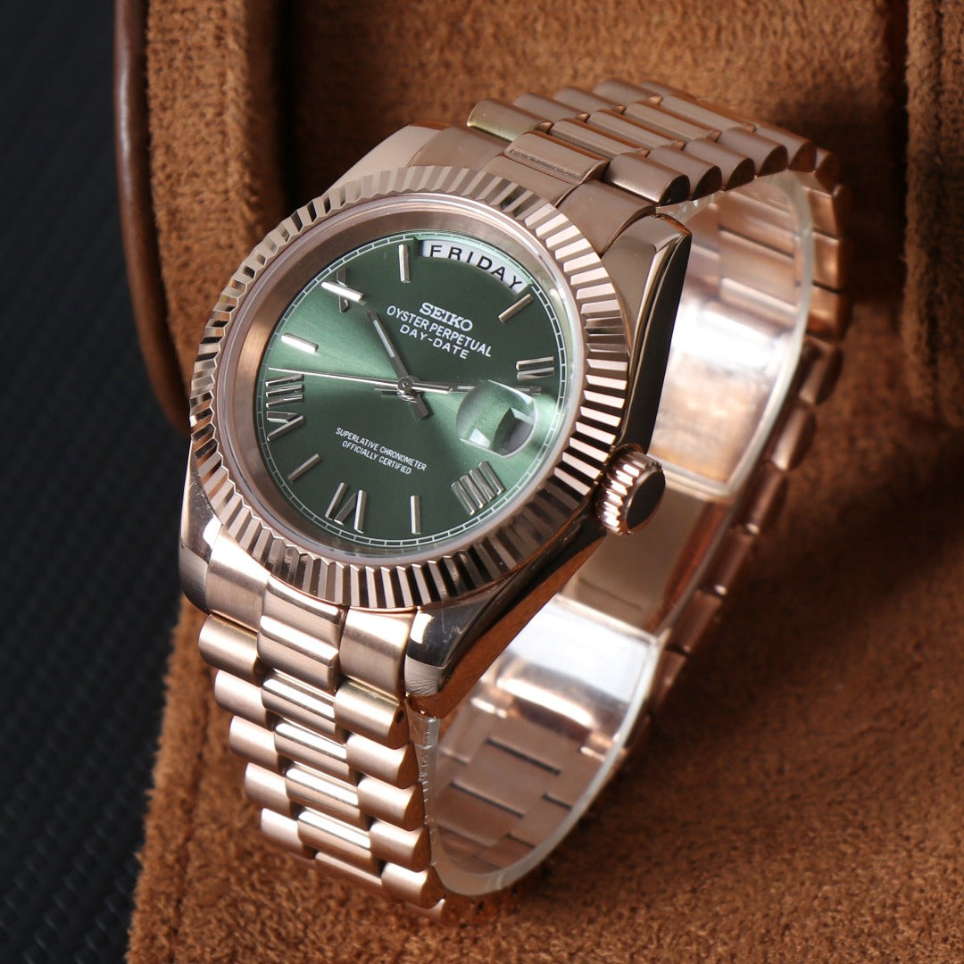 Classic Automático – Rose Gold Green Day-Date