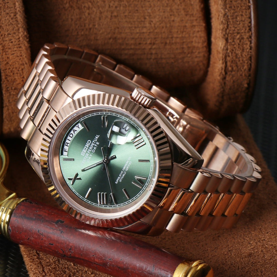 Classic Automático – Rose Gold Green Day-Date