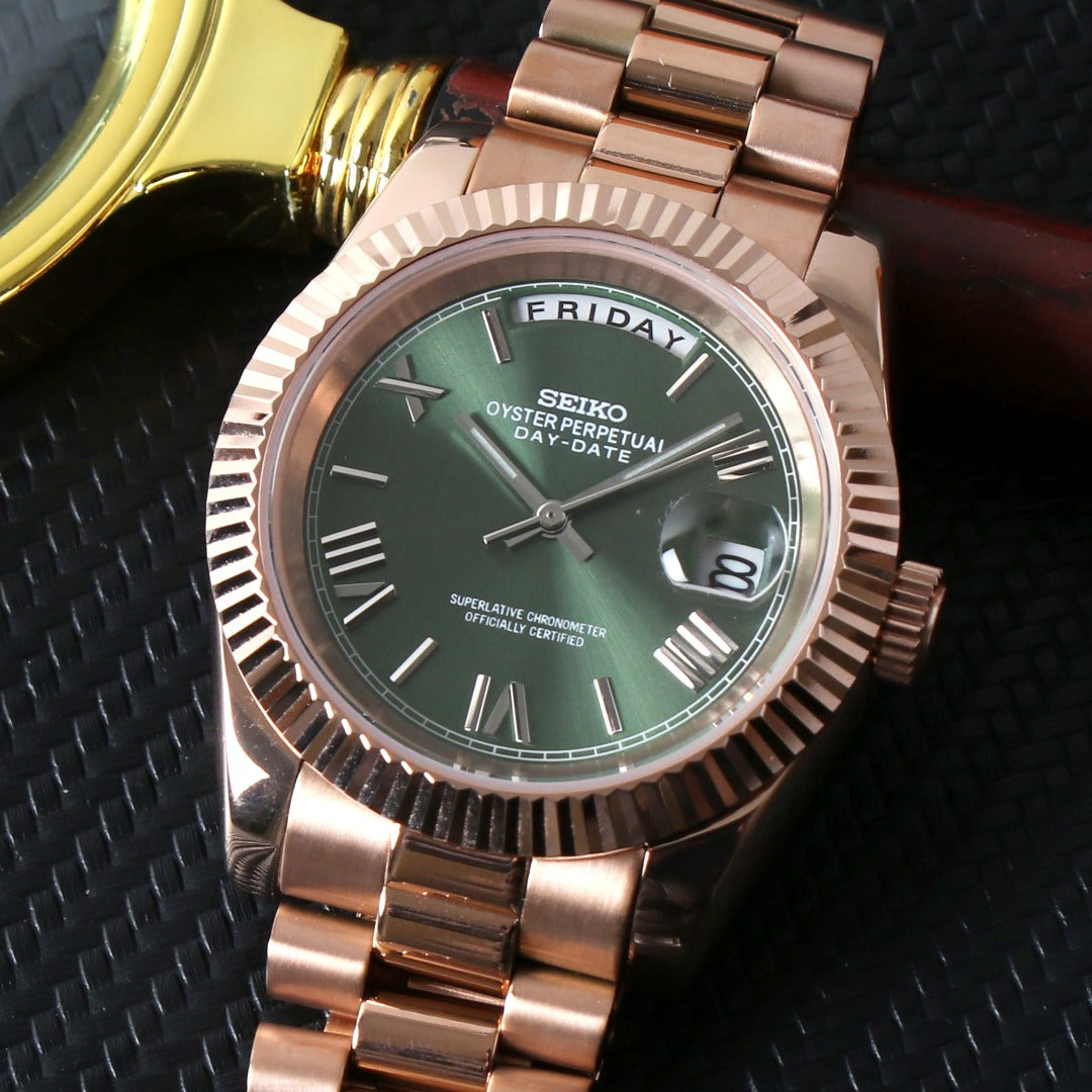 Classic Automático – Rose Gold Green Day-Date