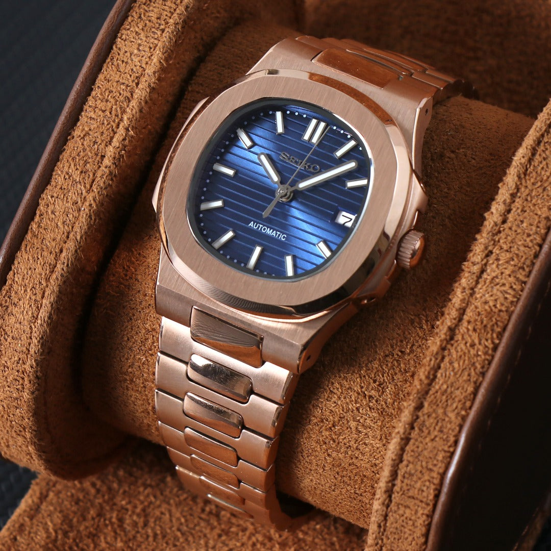 Sport Automático Blue Rose Gold Steel NH35