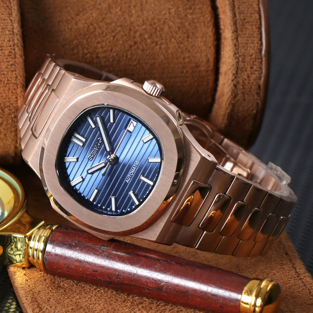 Sport Automático Blue Rose Gold Steel NH35