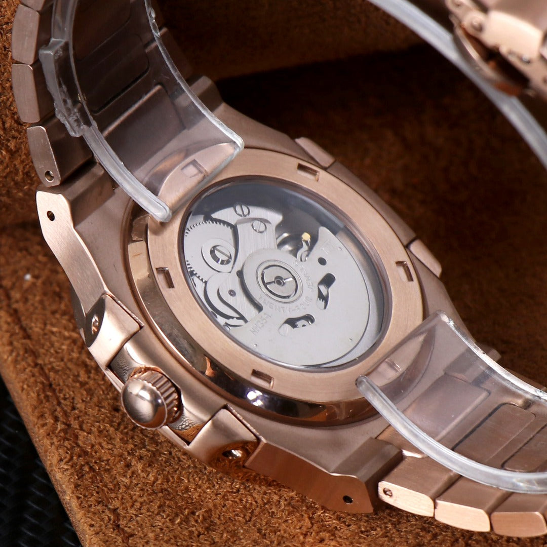 Sport Automático Blue Rose Gold Steel NH35