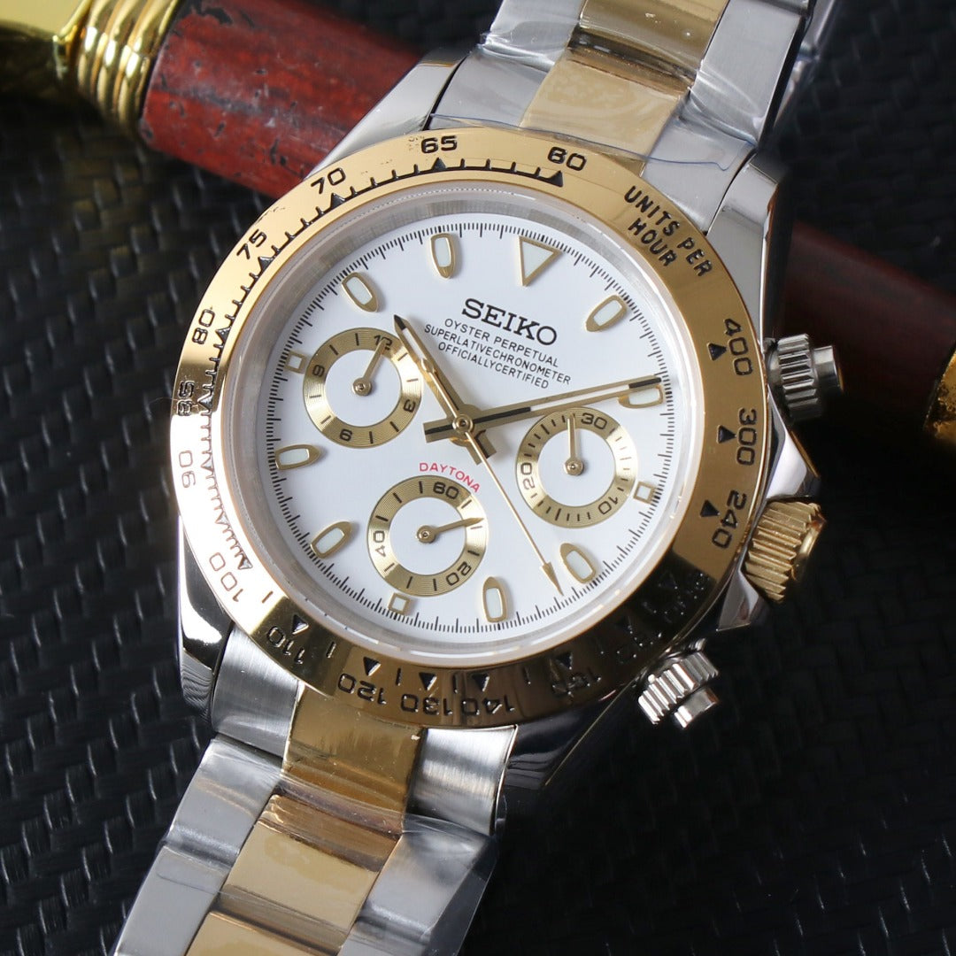 Racing Chrono Gold White Steel VK63