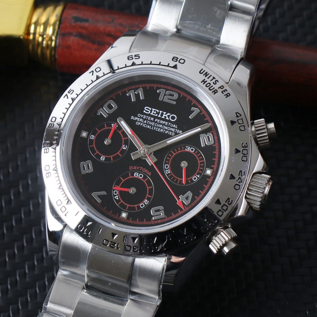 Racing Chrono Automático – Black Red Steel VK63