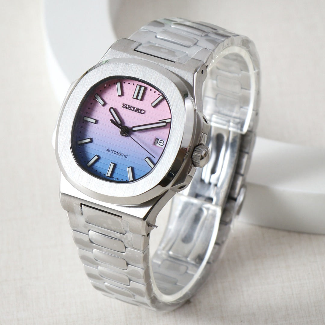 Daily Automático – Gradient Pink Blue Steel NH35